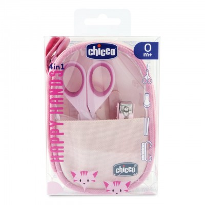 Chicco - Neceser Para Manicura De Bebé Color Rosa Set Unghie Chicco Happy Hands Rosa