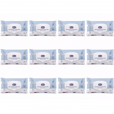 Kit Salviettine Detergenti Chicco 12 Confezioni da 72 pz con Clip