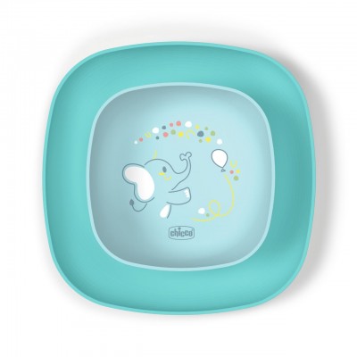 Set Ciotola e Piatto Piano Chicco Azzurro 12m+