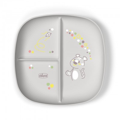 Plato con Compartimentos Chicco 12m+ Gris