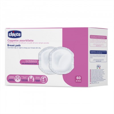 Chicco Natural Feeling - Discos Absorbentes De Lactancia Evita Irritaciones Grietas O Mastitis 60 Unidades Dischetti Chicco Proteggi Seno Coppette Assorbilatte Antibatterici 60 Pz