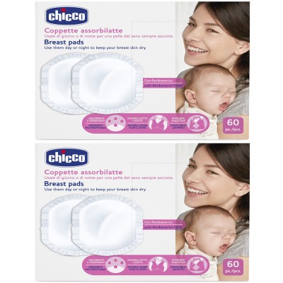 Dischetti Chicco Proteggi Seno Coppette Assorbilatte Antibatterici 2 x 60 (120 pz.)
