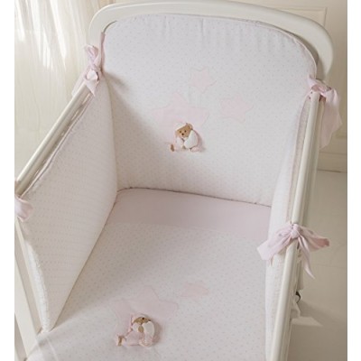 Completo Piumone Lettino Sfilabile Nanan Puccio Star Rosa 4pz