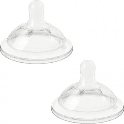 Chicco Naturalfeeling - Tetina Inclinada De Silicona Con Flujo Regulable Para Bebé De 4 Meses En Adelante 2 Unidades