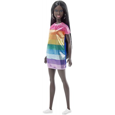 Barbie Fashionista Muñeca 32cm Africana Con Vestido Arcoiris Mattel Bambola Barbie Fashionistas 90