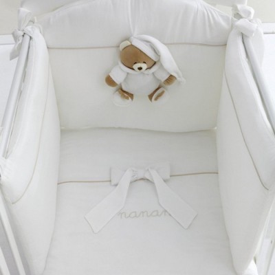 Completo Piumone Lettino Sfilabile Nanan 4pz Tato Bianco