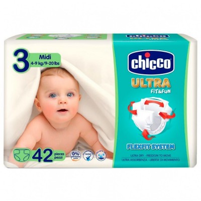 Pannolini Chicco Ultra Fit & Fun 3 Midi 3-6 Kg (42 pz)