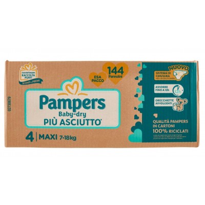 Pannolini Pampers Baby Dry Maxi 7-18 Kg Misura 4 (148pz)