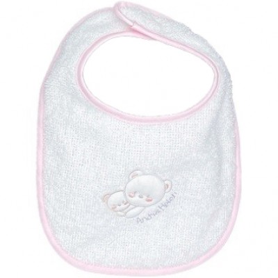 Peque&ntilde;o Babero Andy&Helen D91 Felpa Bordado Rosa