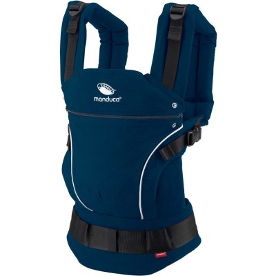 MANDUCA MOCHILA PORTA BEBE PRIMERA ALGODON BIOLOGICO AZUL MARINO EN OFERTA