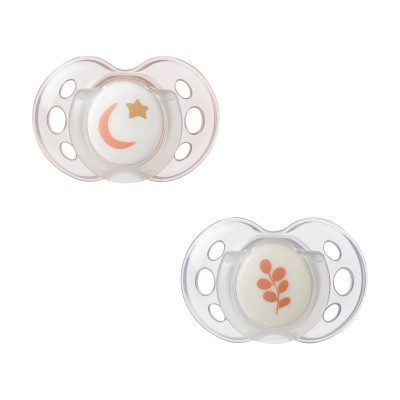 Succhietto Tommee Tippee 2 Pz Night Time 18-36m Rosa