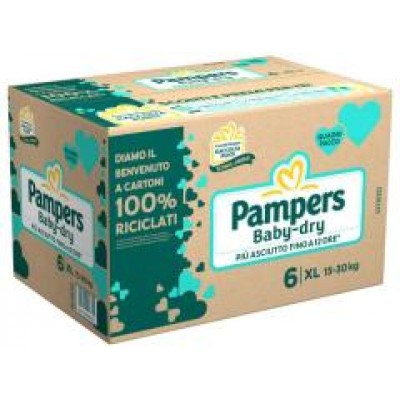 Pampers Pannolini Baby Dry Taglia 6 15-30kg Maxi Quadripack 68 pz