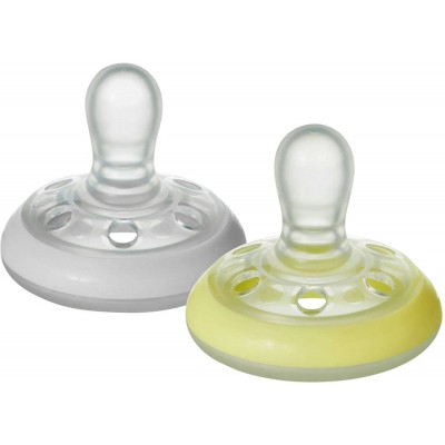Succhietto Tommee Tippee 2 Pz Simile al Seno Materno 0-6m Grigio Giallo