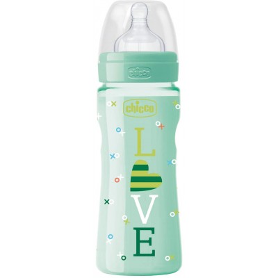 Biberon Benessere Chicco 330ml Flusso Veloce 4m+ Silicone Verde