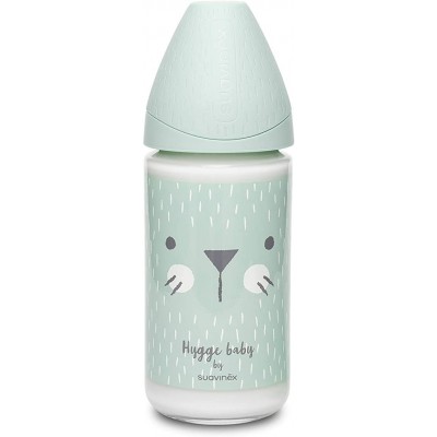 Biberon Suavinex in Vetro Hygge Verde Acqua 240 ml Flusso 3 posizioni