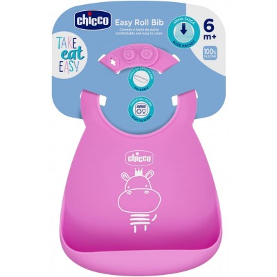 Bavaglino Pappa Chicco Rigido Con Tasca Rosa