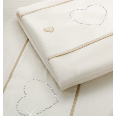 Completo Lenzuola Erbesi Cuori Bianco