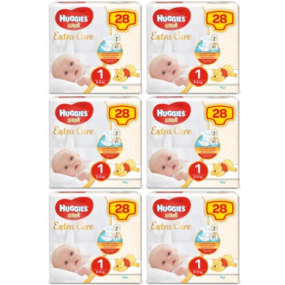 Kit Pannolini Huggies Extra Care Mis. 1 2-5 Kg 6 Pacchi da 28 pz, Kit Pannolini Huggies Extra Care Mis. 1 2-5 Kg 6 Pacchi, Kit Pannolini Huggies Extra Care Mis. 1 2-5 Kg, Kit Pannolini Huggies Extra Care