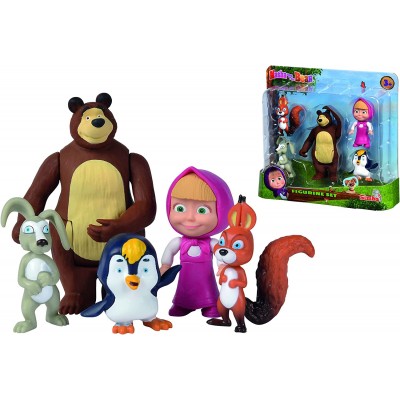 Set Personaggi Simba Masha e Orso 5 pz