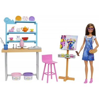 Playset Bambola Barbie Relax & Create Art Studio