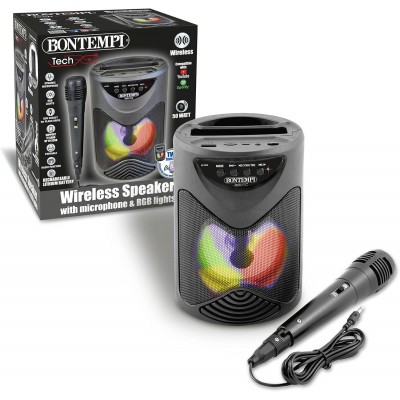 Bontempi SonicSync - Amplificatore Wireless Karaoke con Microfono e Effetti Luminosi