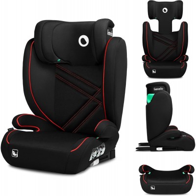 Lionelo Hugo I-Size Seggiolino Auto ISOFIX Sporty Black Red 100-150 cm