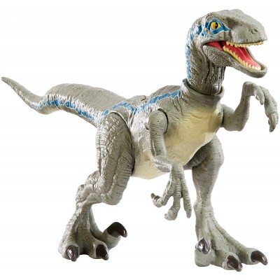 Dinosauro Mattel Jurassic World Attacco Selvaggio Velociraptor Blue