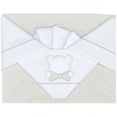 Juego de S&aacute;banas Bordadas Andy & Helen per Cuna Maxi D67 3 piezas Beige