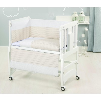 Juego de Edredòn Beige Angy + Colchòn para Minicuna Bolin Bolon Allegra
