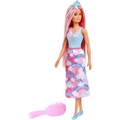 Bambola Barbie Dreamtopia Chioma Rosa con Spazzola