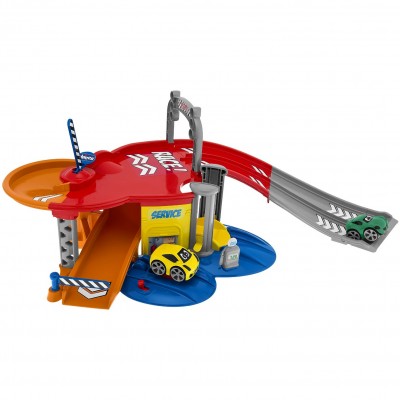 Chicco - Garaje Turbo Team Stop&go Con 2 Coches Y 4 Modos De Juego Pista Turbo Team Stop & Go Playset Chicco