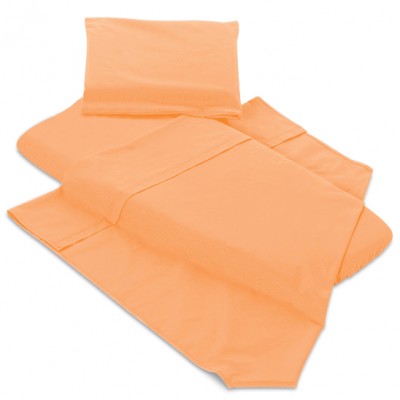 Lenzuoline per Carrozzina Billo e Pallina Sotto Senza Angoli 3 Pz Tinta Unita Arancione