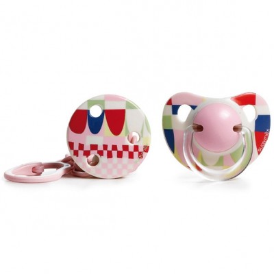 Succhietto Suavinex Anatomico Lattice con Catenella 6m+ Multicolore Rosa /