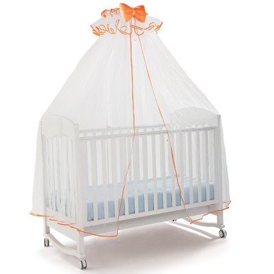 Velo Billo e Pallina Tulle Bianco Sbiego Arancio