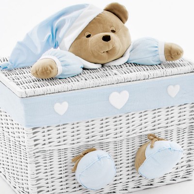 Baule Nanan Medio Puccio Bianco Azzurro