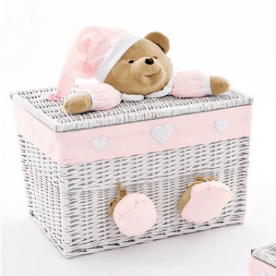 Baule Nanan Medio Puccio Bianco Rosa