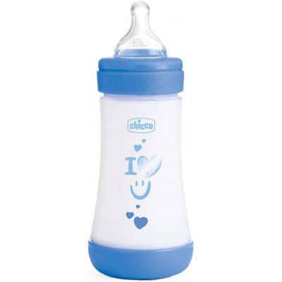 Chicco PERFECT 5 Biberon Anticolica 240 ml, Biberon Flusso Medio 2 Mesi + Bimbo