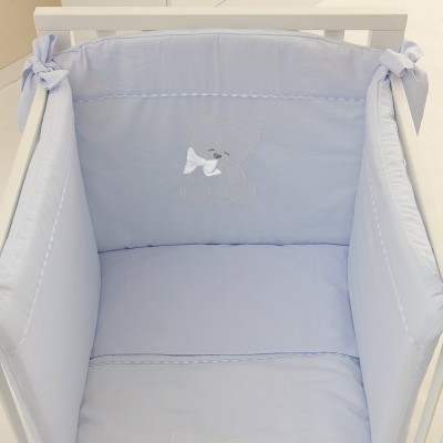 Completo Piumone Lettino Sfilabile Nanan Coccolo 4pz Azzurro