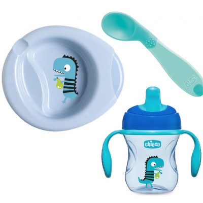 Set Pappa Chicco Let's Get Started Set Azzurro 6m+
