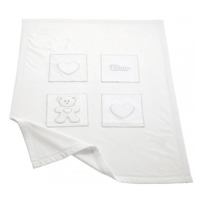 Copertina Pile Lettino Loving Bear Pali Bianco