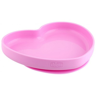 Piatto Chicco in Silicone Cuore Rosa