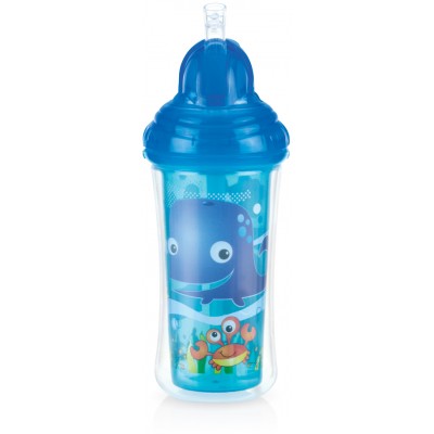 Tazza con Cannuccia Nuby Thin Flip-It 270ml Blu