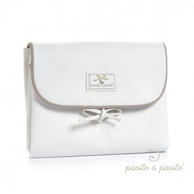 Borsa Fasciatoio da Viaggio Pasito a Pasito Alejandra in Ecopelle Bianco Beige