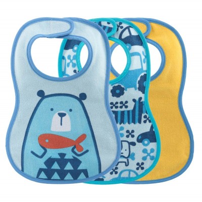 Set Bavaglini Chicco Easy Meal Bib Azzurro 3pz