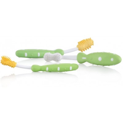 Set Spazzolini Educazione Dentale Nuby 3 pz Giallo Verde