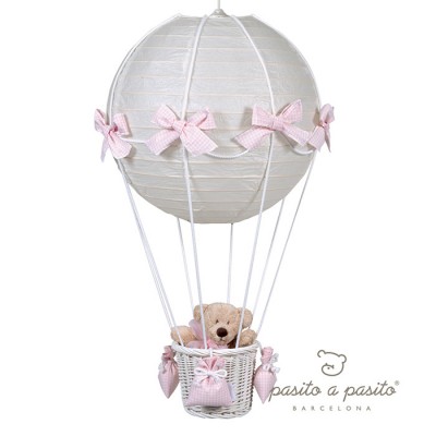 Lampadario Pasito a Pasito Mongolfiera Top Bebè Orsetto Rosa
