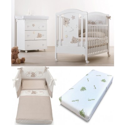 Set Azzurra Design Mars Bianco + Materasso