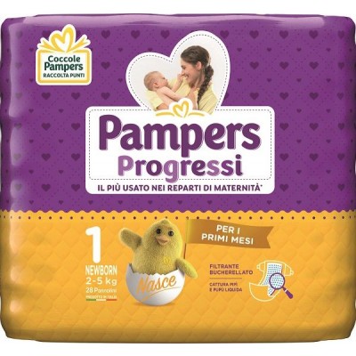 Pannolini Pampers Progressi Newborn 2-5 Kg Misura 1 (28pz)
