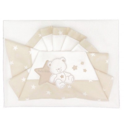 Set Lenzuola Andy & Helen per Lettino Ricamato D50 3 pz Panna