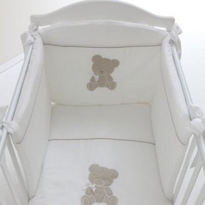 Completo Piumone Lettino Sfilabile Nanan Coccolo 4pz Bianco
